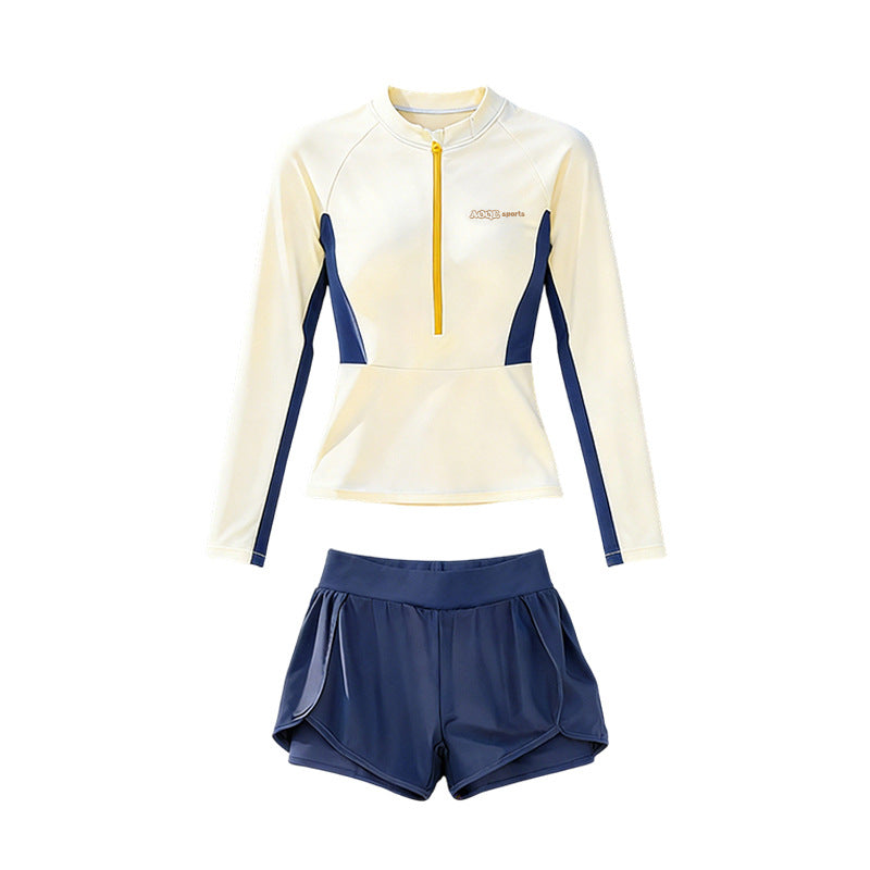 Women's Long-Sleeve Modest Two-Piece Swimwear For Swimming