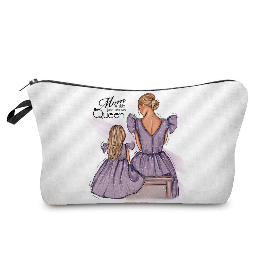 Mother And Daughter Printed Cosmetic Bag Storage And Portable