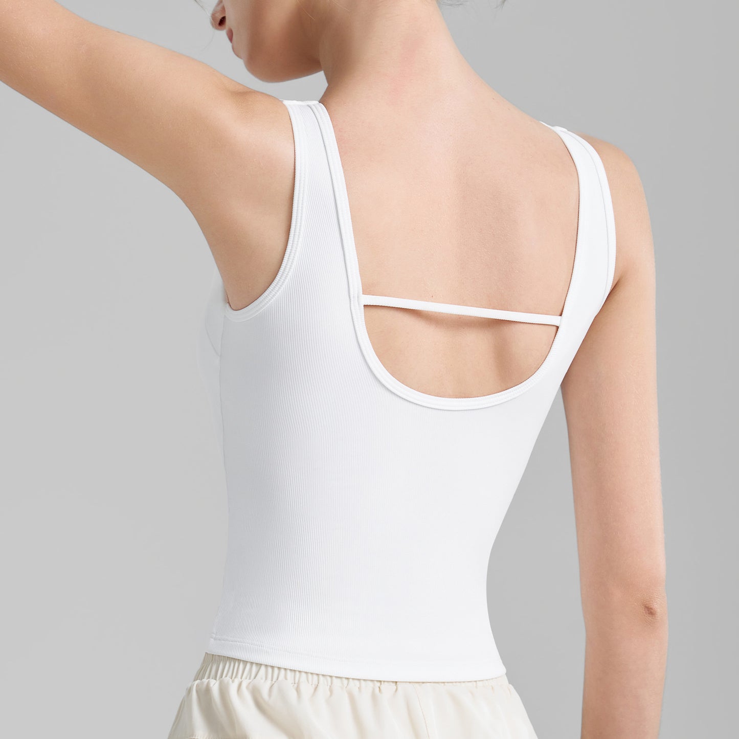 Fixed Cup U-neck High-intensity Thread Sports Vest