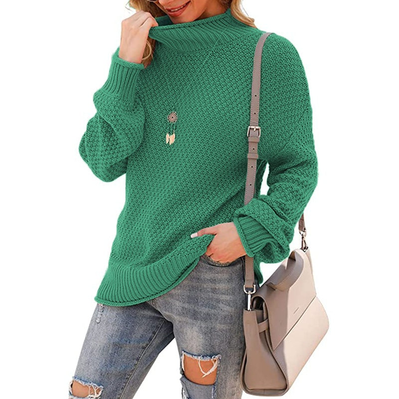 Half Turtleneck Plus Size Batwing Long Sleeve Pullover Loose Sweater