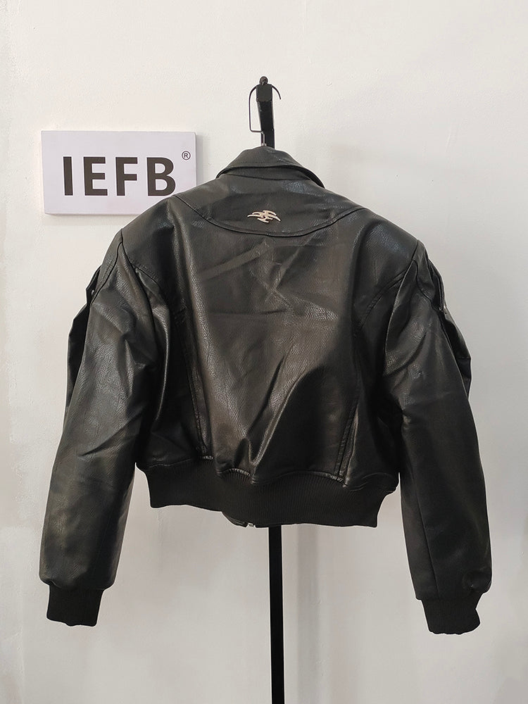 Men's Pu Leather Short Motorcycle Suit