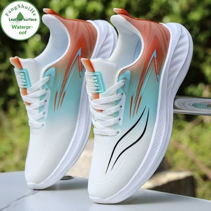 Mens Soft-soled Leather Waterproof Casual Athletic Shoes