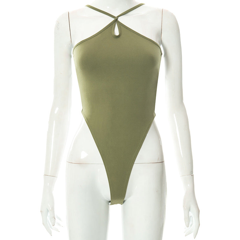 Dame Mode Strop Ensfarvet Bodysuit