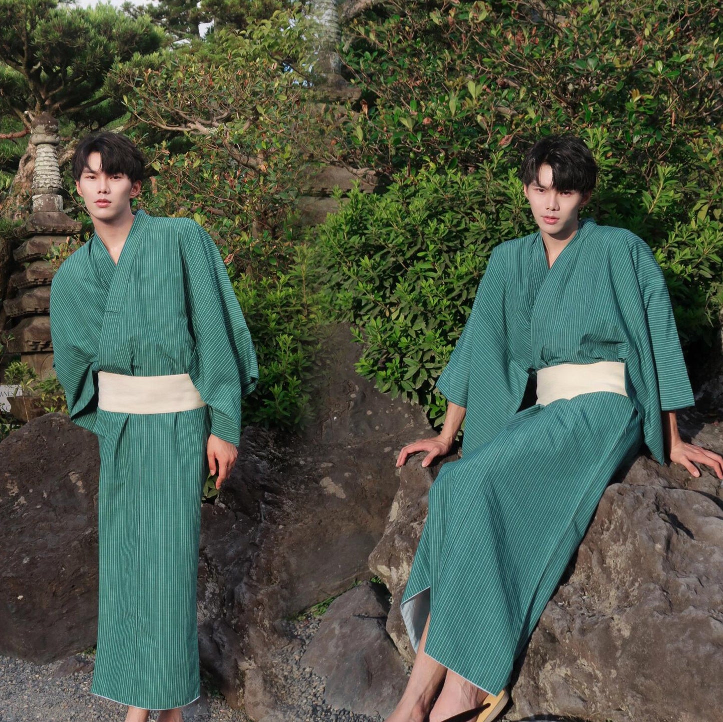 Mens Japanese-style Summer Yukata Japanese-style Loungewear