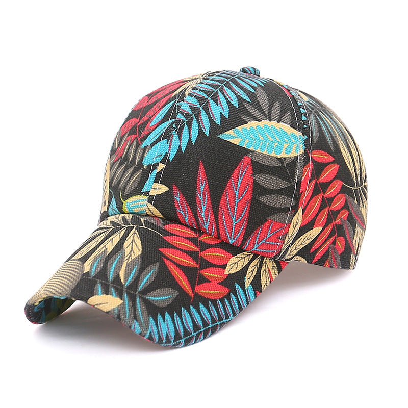 Ladies Maple Leaf Pattern All-match Baseball Fashion Outdoor Trendy Hat