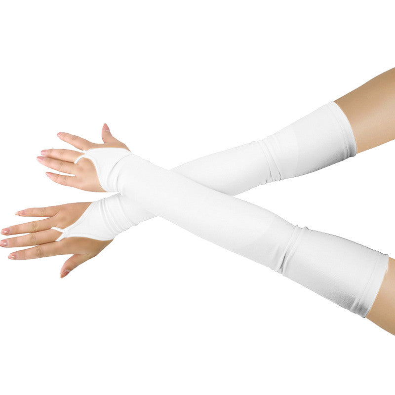 Elastic Satin Fashion Hook Fingerless Gloves
