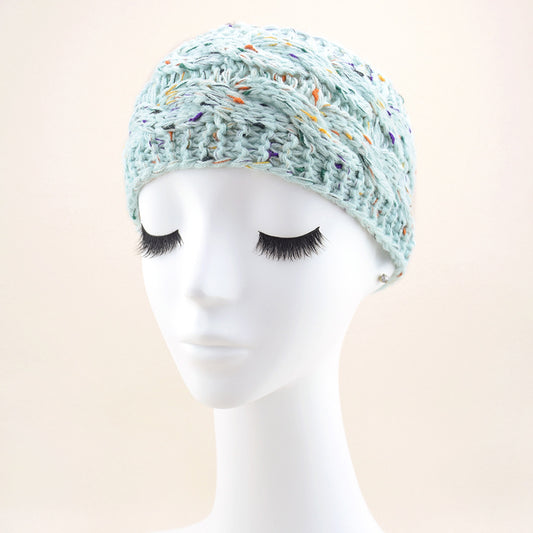 European And American Plus Velvet Knitted Hair Band Wool Color Dot Yarn Headband Variegated Warm Hair Accessories