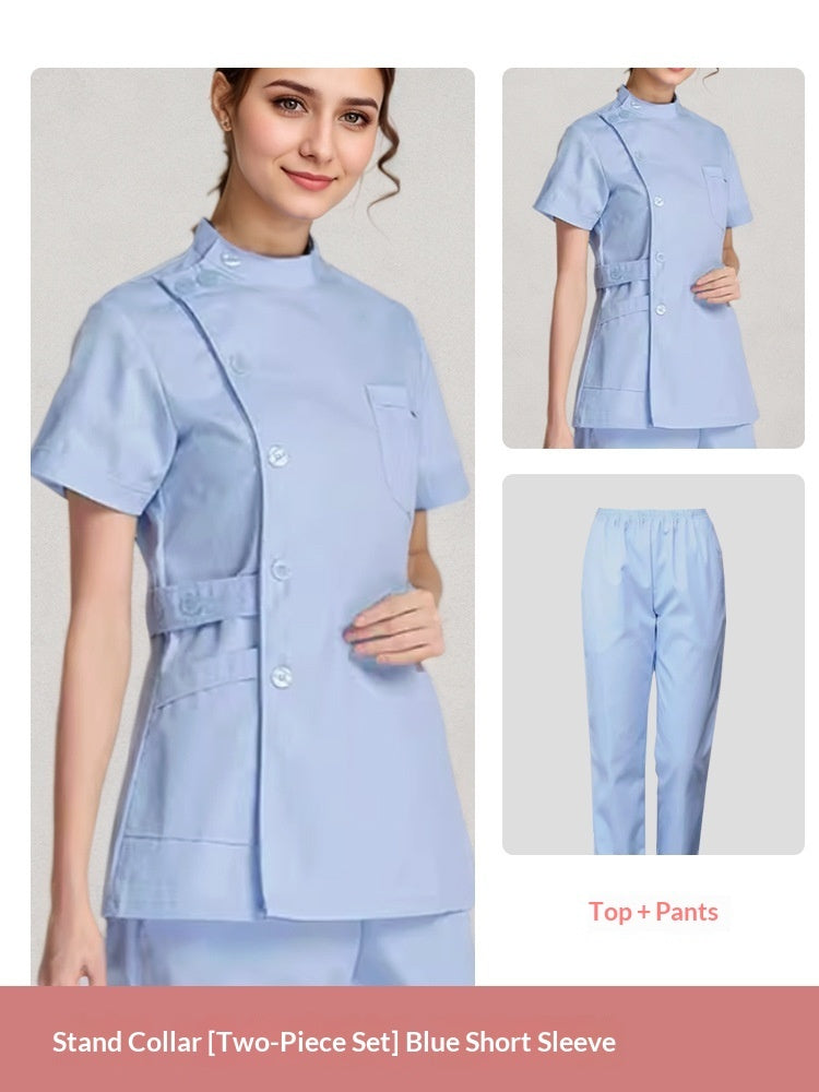 White Coat With A Western-style Collar For Medical Staff Winter Uniform Set