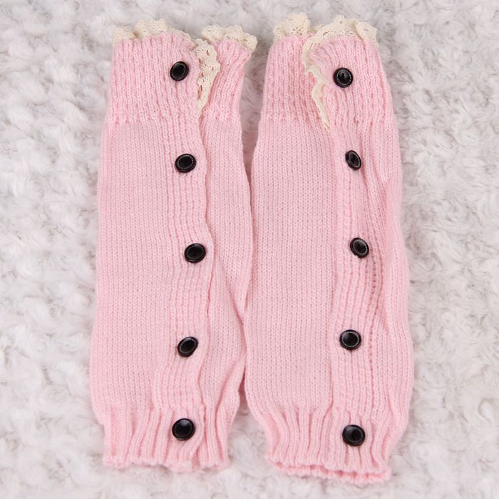 Children's Button Knitted Wool Pile Warm Foot Cover