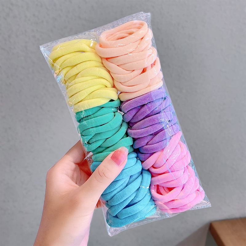 Candy Color Basic Hair Rope Hair Accessories Towel Hair Ring Combination Suit Simple All-match Rubber Band Headdress For Hair Ties