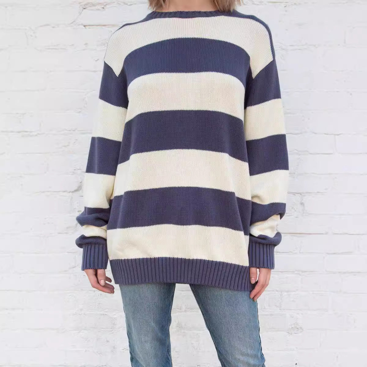 Men And Women Autumn And Winter Sweater Crew Neck Casual Loose Knit