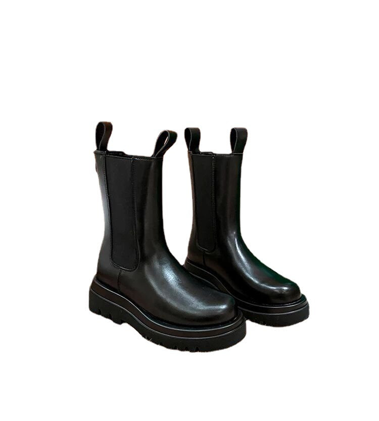 Women's Fleece Warm Leather Martin Boots