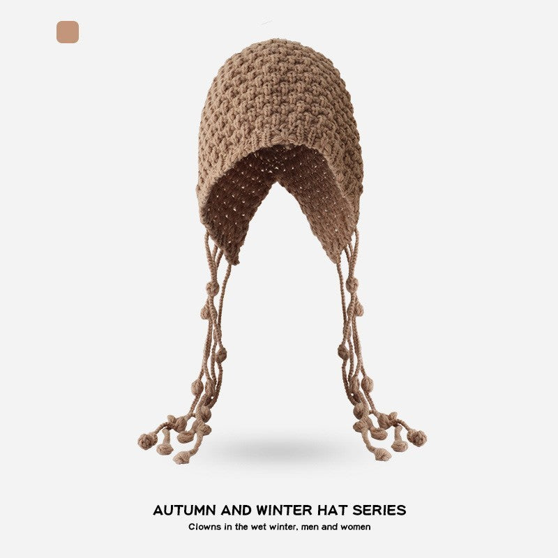 Handmade Woven Head-wrapping Hat Hollow Retro Artistic