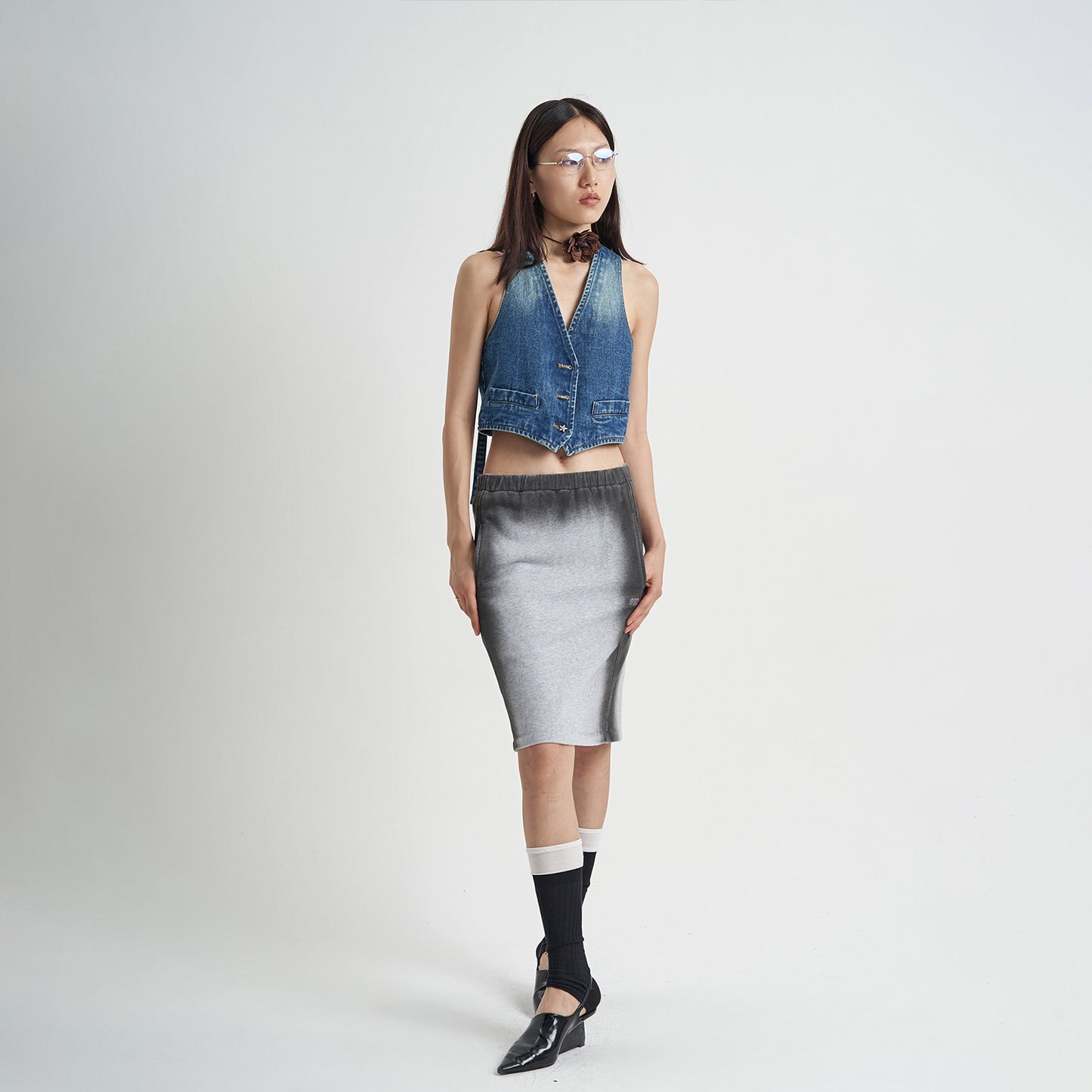 Women's High Waist Slim-fit Cotton Skirt