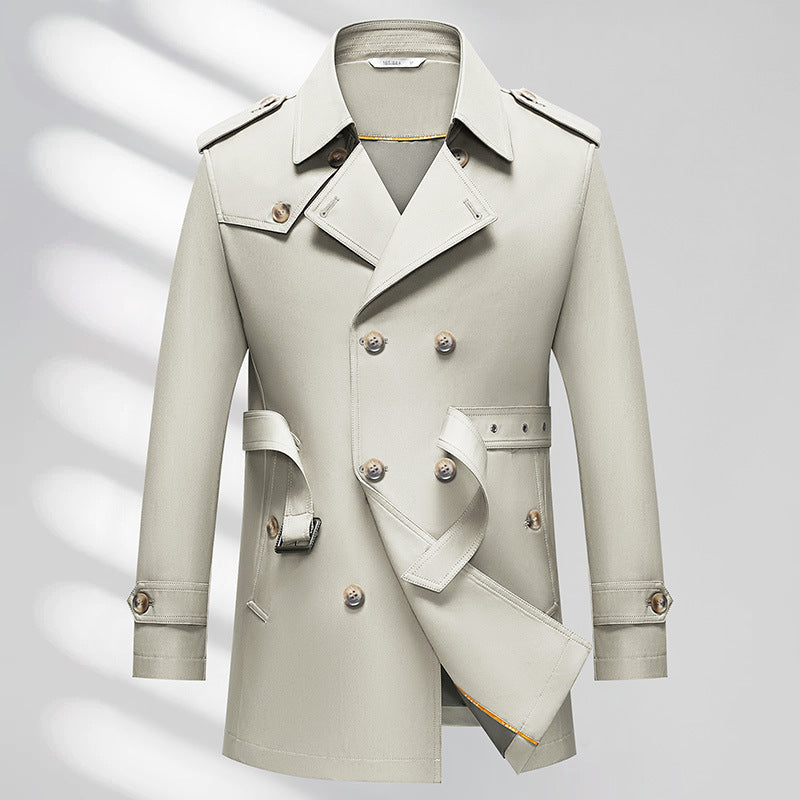 Men's Business Trench Coat Non-ironing Texture