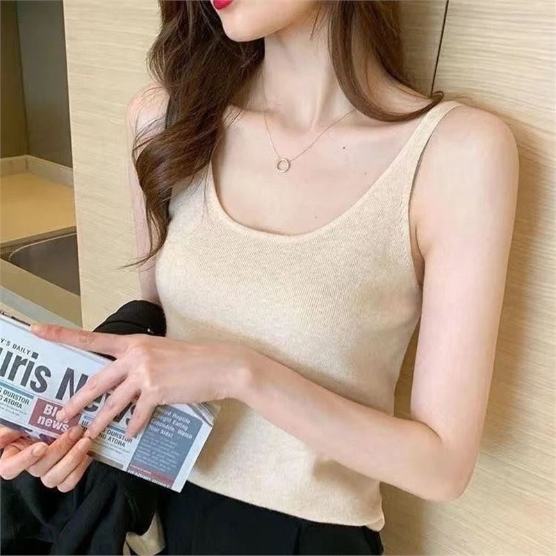 New Korean-style Versatile Strap Loose Cardigan Figure-flattering Pleated Skirt Three-piece Set