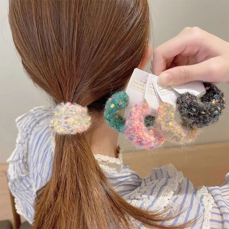 Women's Simple Plush Color Large Intestine Hair Ring
