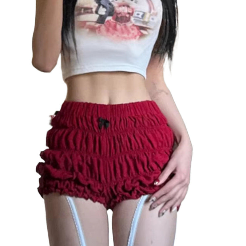 Women's Low-Waist Sport Pleated Shorts New Summer Style