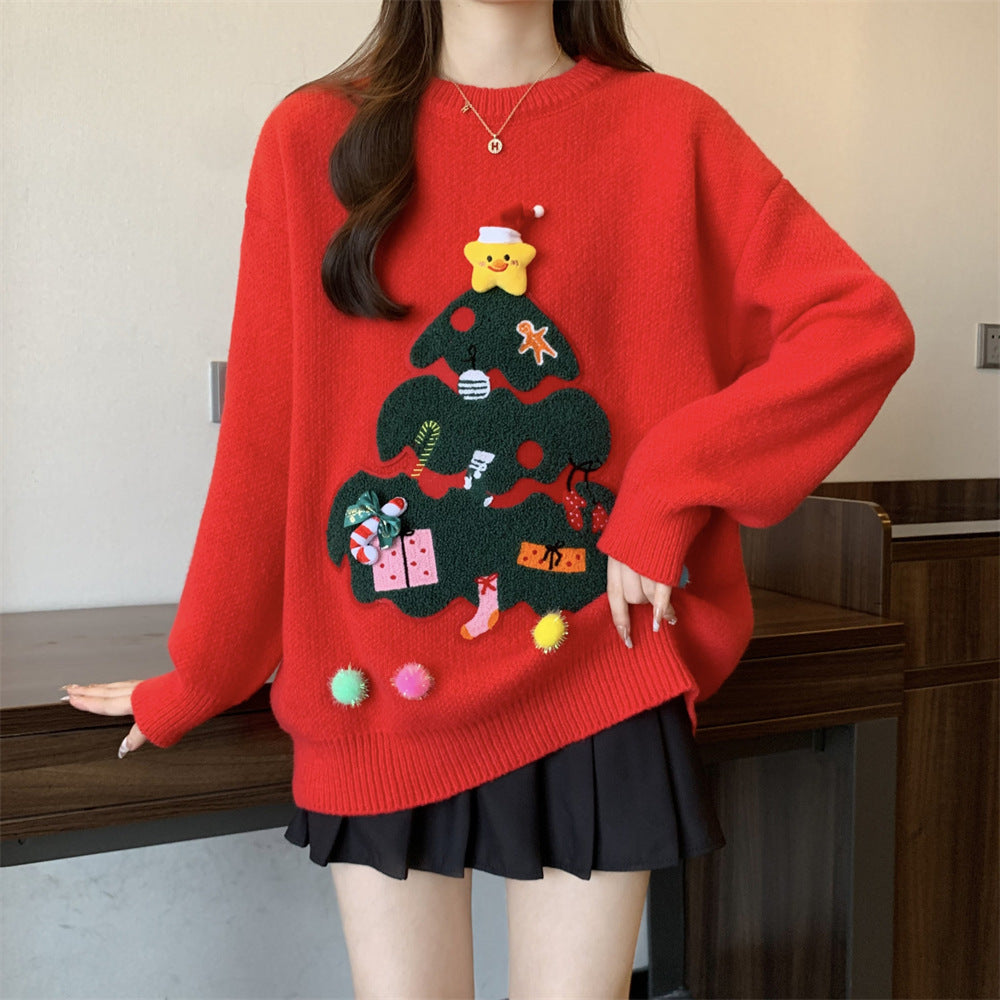 Women's Casual Versatile Round Neck Knit Sweater