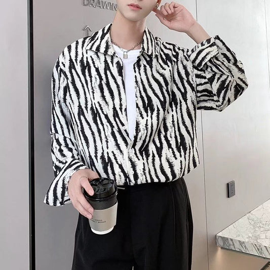 Draped, Relaxed-fit, Light-luxury Tie-dye Shirt