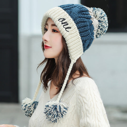 Color Matching Fashion All-match Ear Protection Cycling Hat