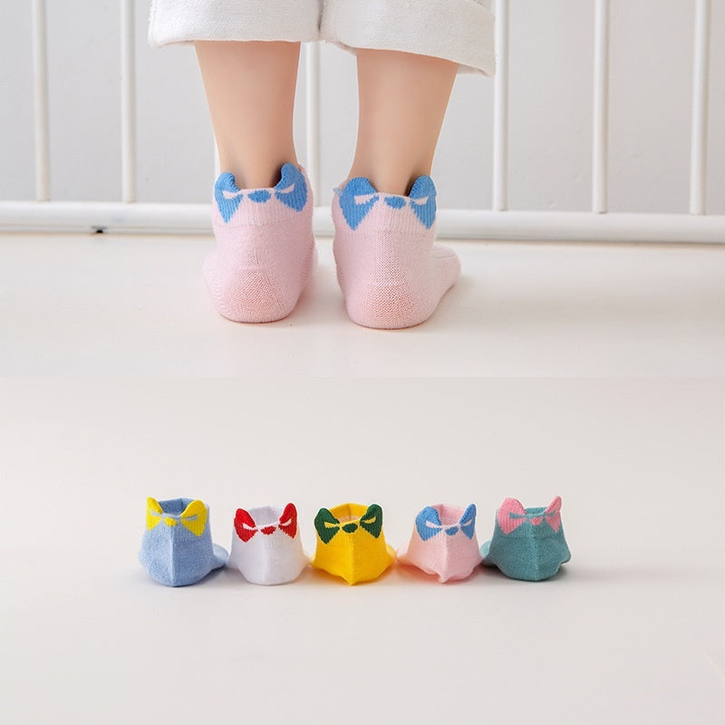 Low-cut Children's Cotton Sock Boat Socks Flat Mesh Cartoon Boys And Girls Baby