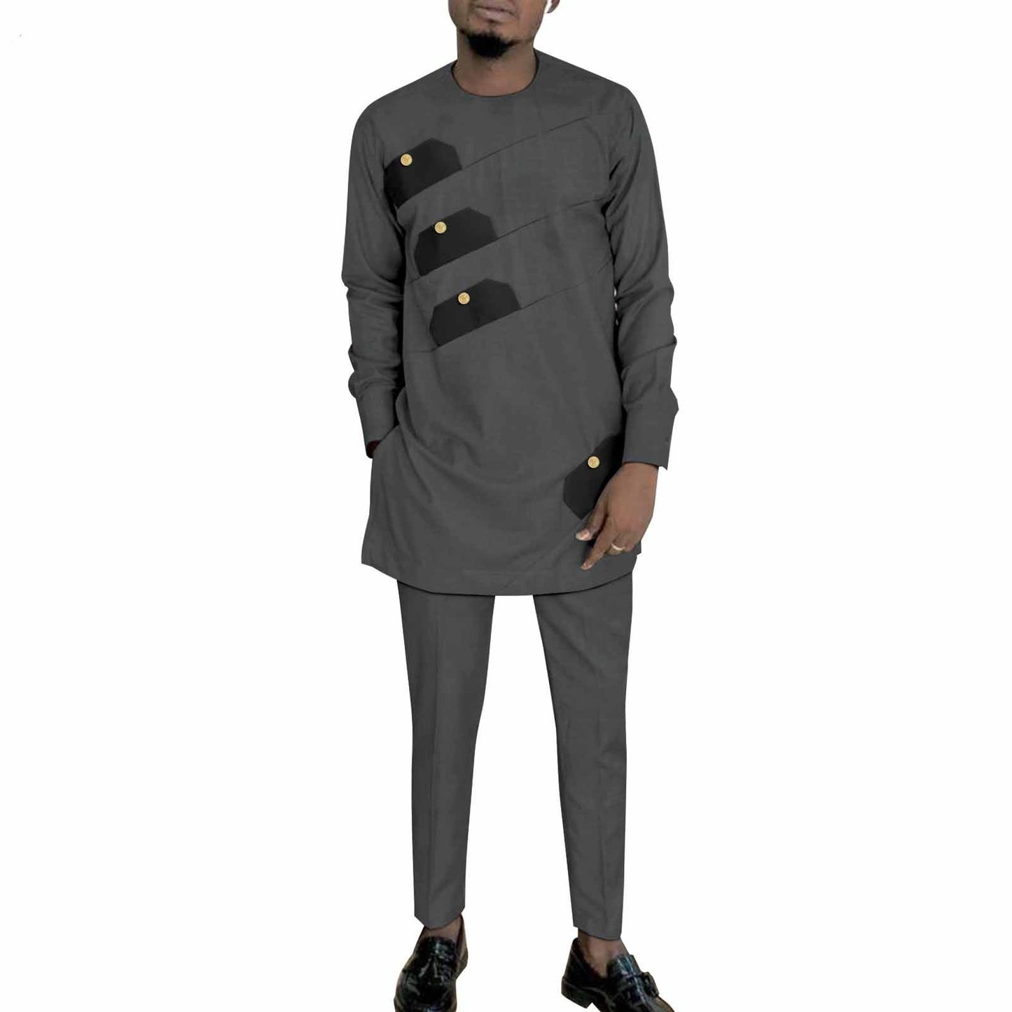 Ethnic Print Batik Cotton Men Leisure Set