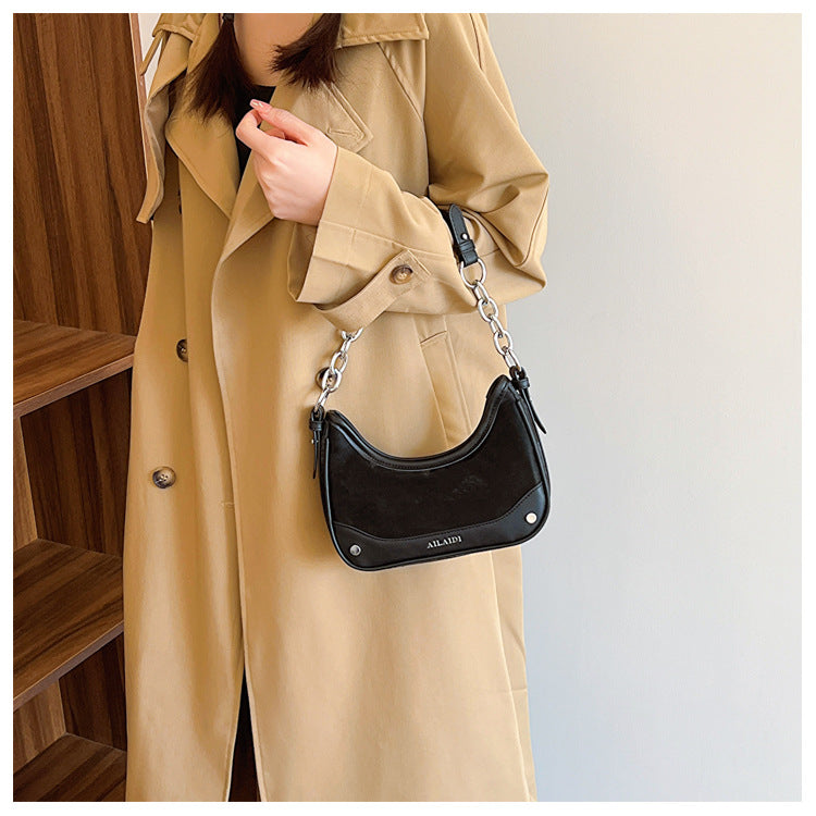 Women's Frosted Vintage Autumn And Winter Textured Shoulder Messenger Bag
