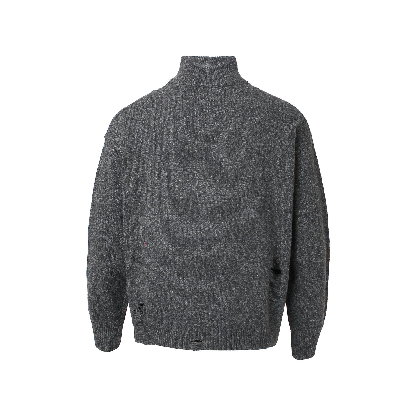 Turtleneck Zipper Knitted Cardigan Sweater