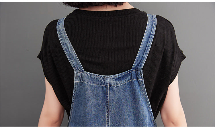 Overalls Harem Pants Casual Loose Striped Contrast Color