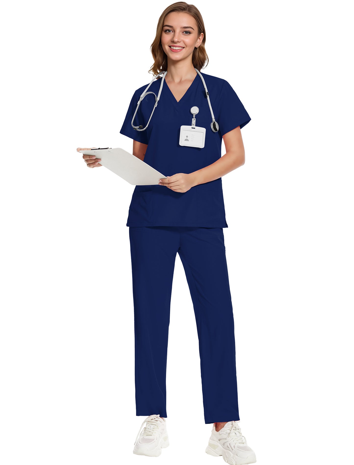 Surgical Gown V-Neck Short-Sleeve Hospital Nurse Uniform Workwear Set
