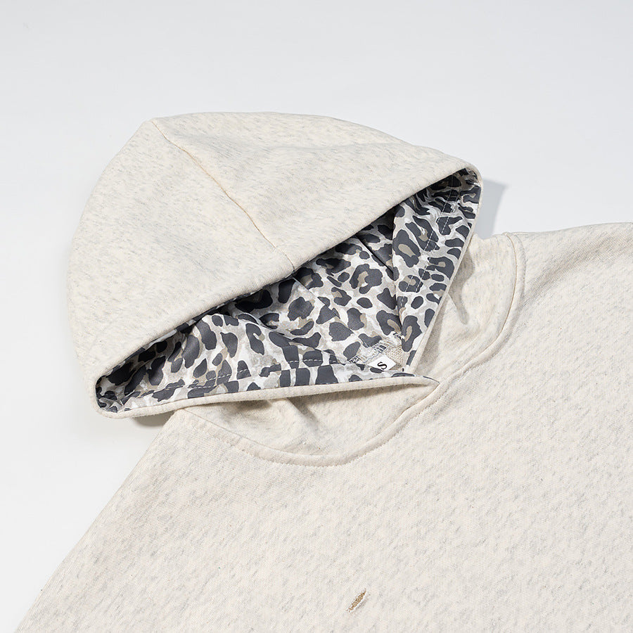 Casual Patchwork Perforated Hooded Sweatshirt For Women