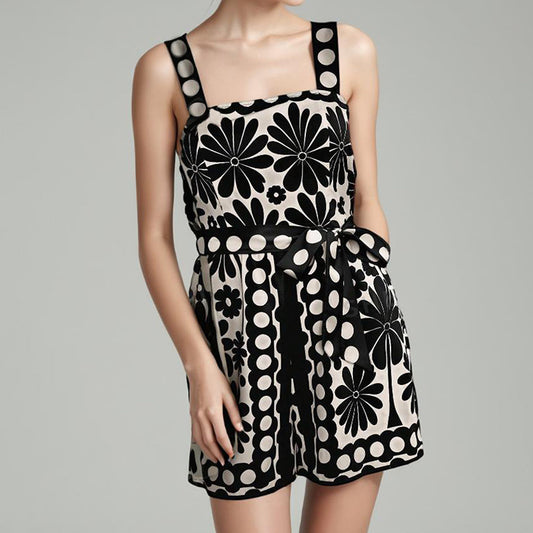 Women's Button Knotted Short Wide-leg Jumpsuit
