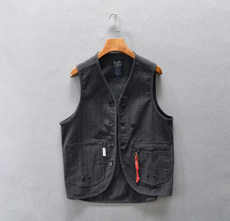 Autumn And Winter New Men's Japanese Casual Vest Cardigan Jacket