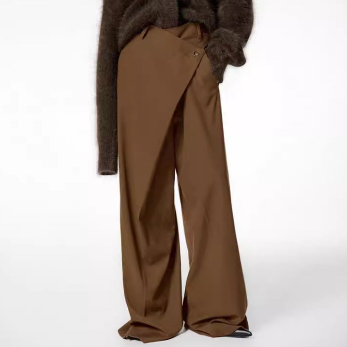 Design Casual Trousers Fashion Loose Temperament Wide Leg Pants Personality Commuter's All-matching European And American