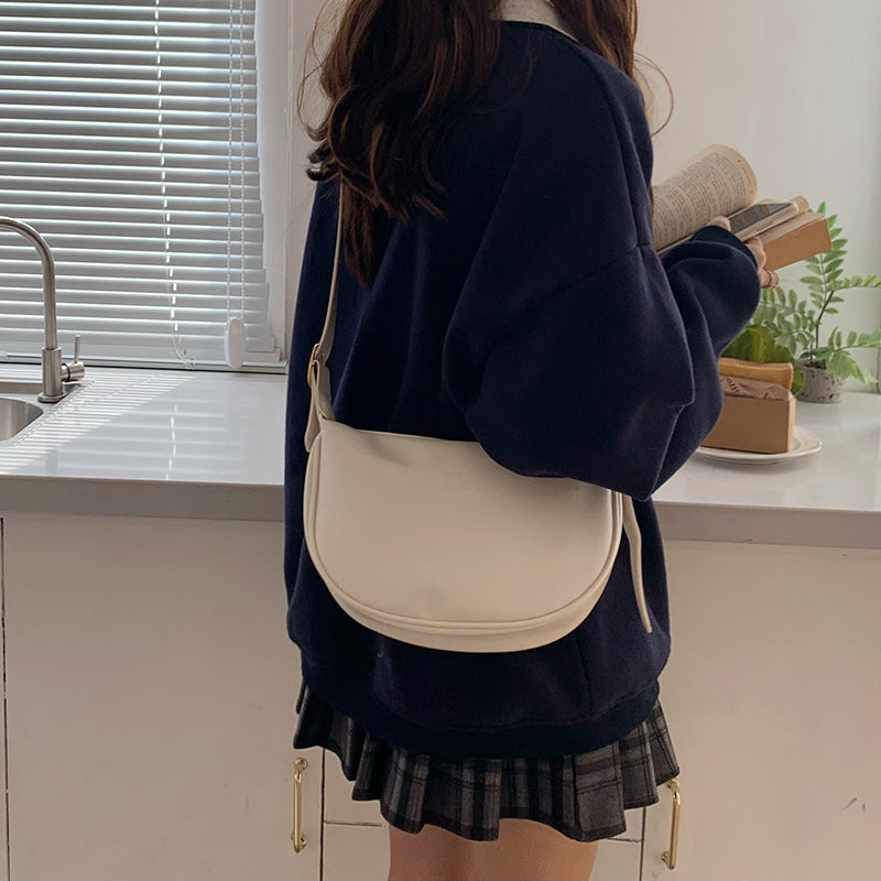 Women's Bag Casual Black One Shoulder Crossbody Bag Versatile Dumpling Bag