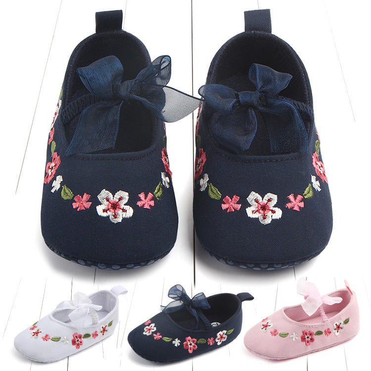 Embroidered Baby's Shoes Elastic Band Toddler Shoes