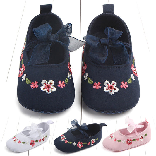 Embroidered Baby's Shoes Elastic Band Toddler Shoes
