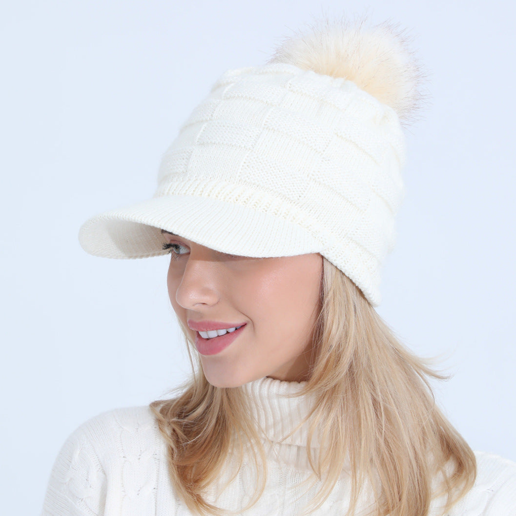 Thick Jacquard Square Knitting Wool Warm Hat