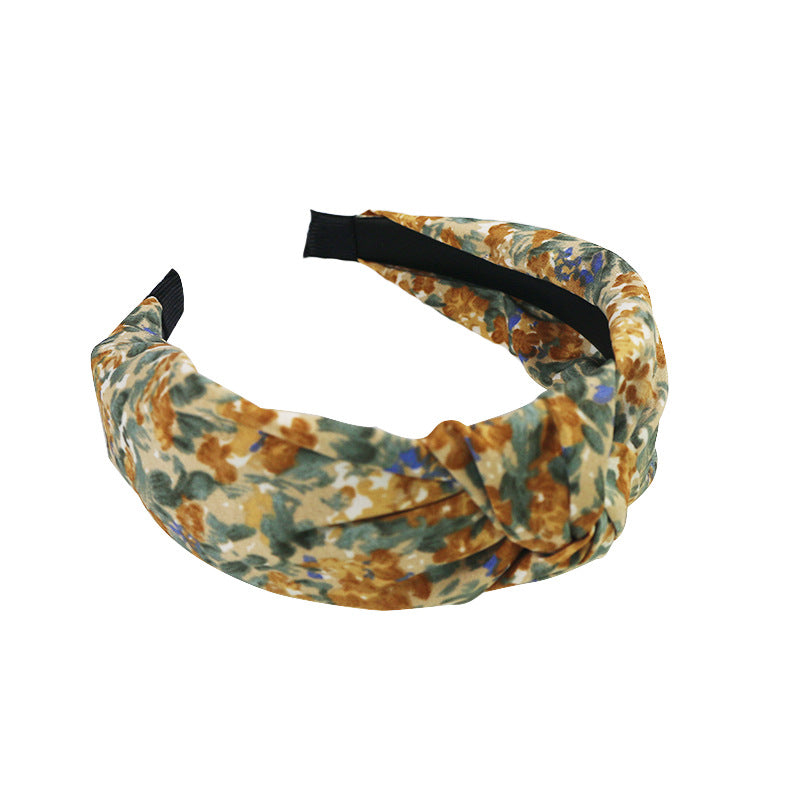 Printed Headband Simple Wide Fabric