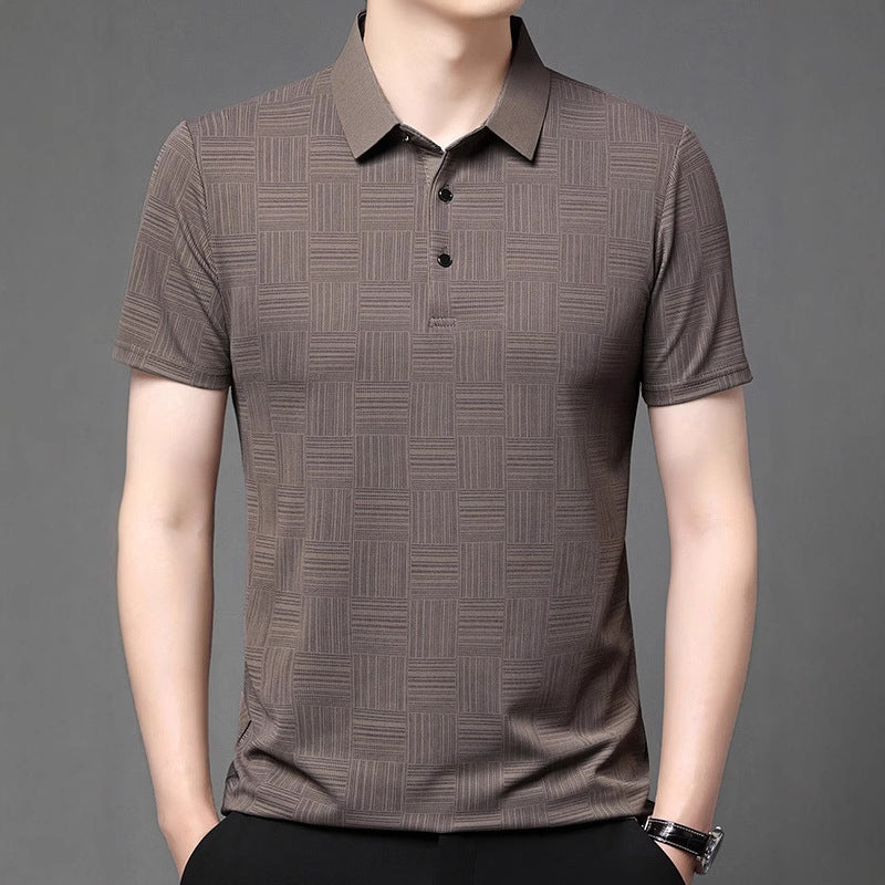 Slim Fit Åndbar Ny Herre Lapel T-shirt