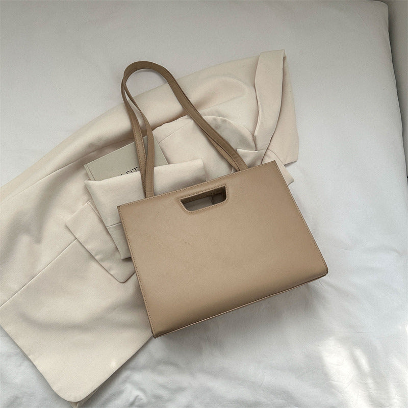 Mode Afslappet Ensfarvet Crossbody Retro Shopper Taske