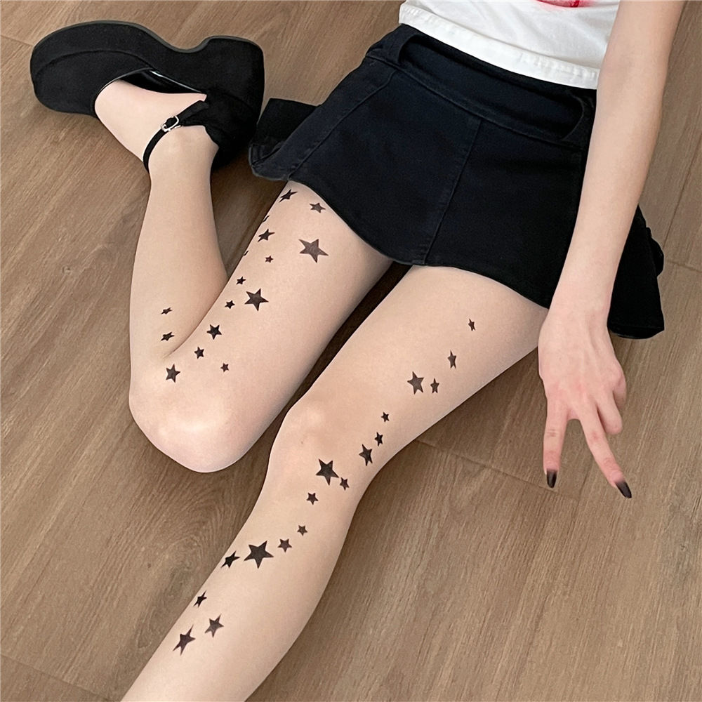 Sweet Cool Hot Girl Girl XINGX Printed Stockings Spring And Summer Thin