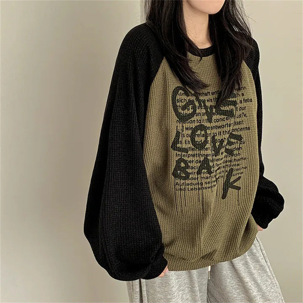 Women's Patchwork Casual Contrasting Hoodie