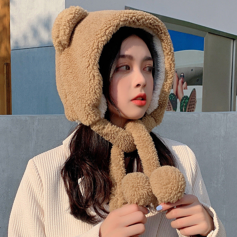 Women's Fashion Small Bear Ear Protection Hat