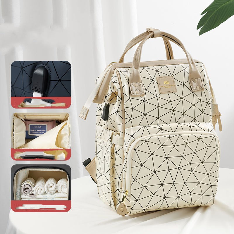 Mommy Bag Multifunktionel Mor og Baby Rygsæk Dobbelt Skulder Stor Kapacitet