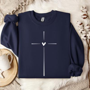 Heart-shaped Cross Casual Loose Sports Sweater