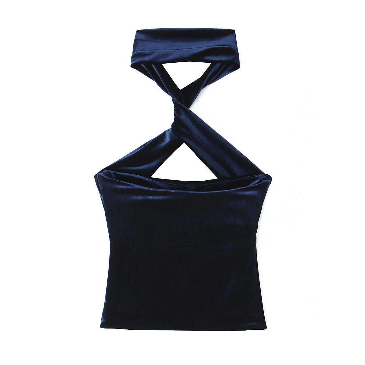 Velvet Halter Tube Top Sleeveless Top