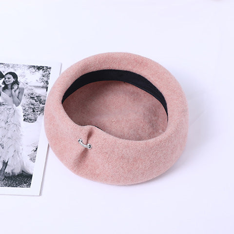 Wool Women's British Vintage All-match Warm Beret Hat
