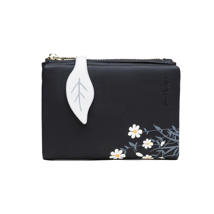 Printed Ladies Long Wallet Large Capacity Folding PU Female Hand Bag
